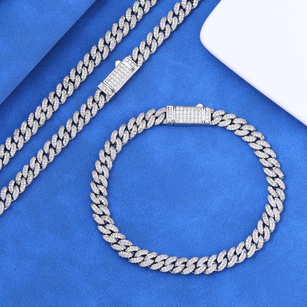 Custom 7mm Double-Row Bubble Cuban Link Necklace - CaratixJewelry